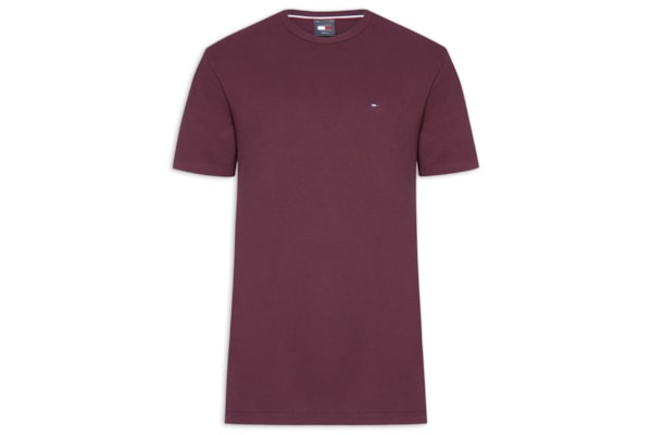 Camiseta Masculina Básica Bandeira Alongada Regular Fit Em Algodão - Vermelho