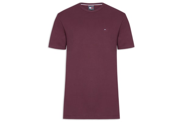 Camiseta Masculina Básica Bandeira Alongada Regular Fit Em Algodão - Vermelho