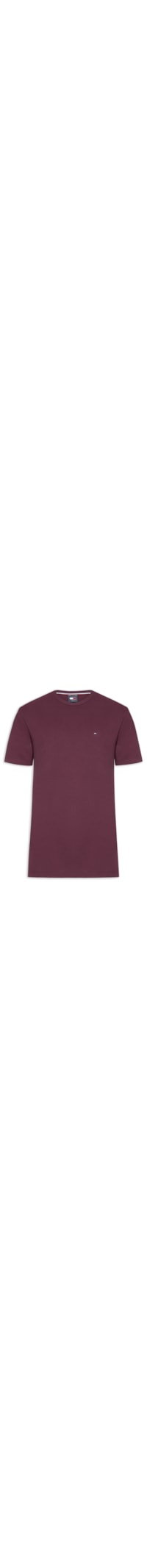 Camiseta Masculina Básica Bandeira Alongada Regular Fit Em Algodão - Vermelho