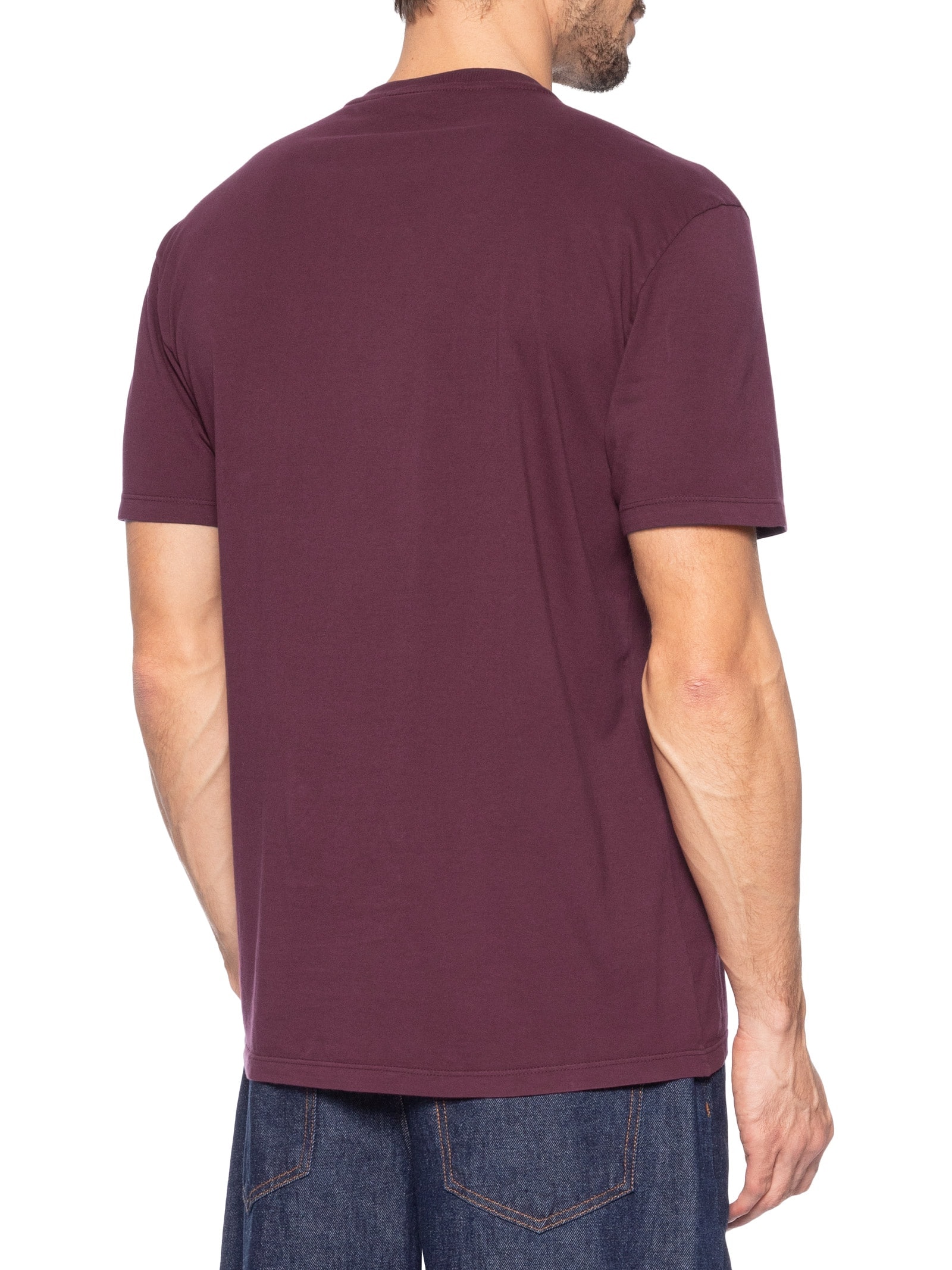 Camiseta Masculina Básica Bandeira Alongada Regular Fit Em Algodão Vermelho Tommy Jeans