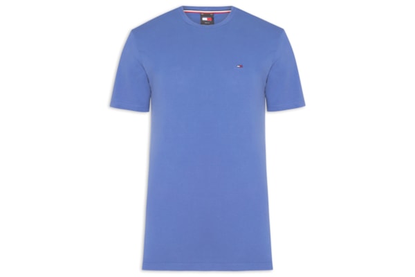 Camiseta Masculina Básica Bandeira Alongada Regular Fit Em Algodão – Azul