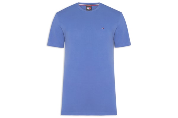 Camiseta Masculina Básica Bandeira Alongada Regular Fit Em Algodão – Azul
