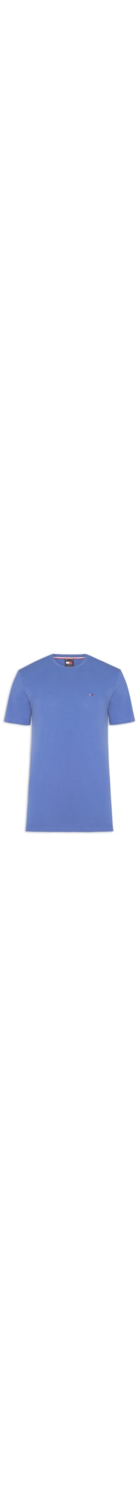 Camiseta Masculina Básica Bandeira Alongada Regular Fit Em Algodão – Azul