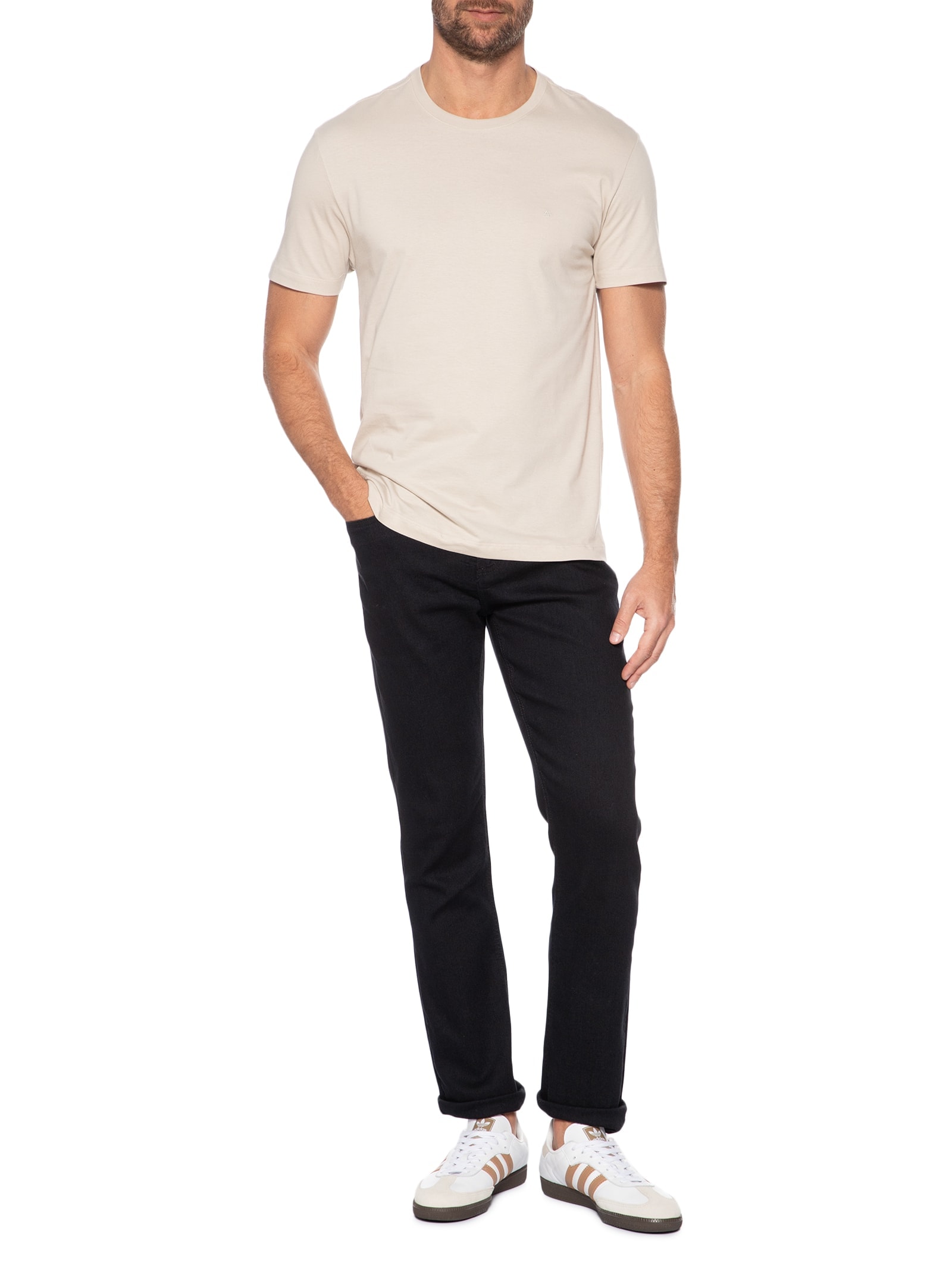 Camiseta Masculina Básica Bege Aramis