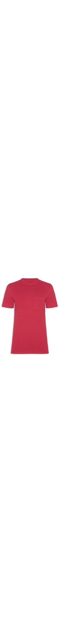 Camiseta Masculina Básica Comfort Super Cotton Com Bolso - Vermelho