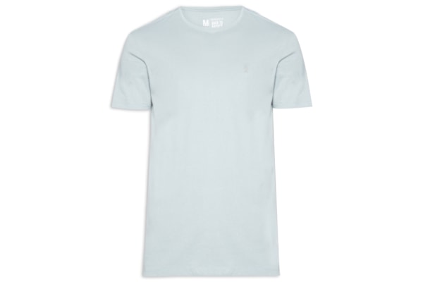 Camiseta Masculina Básica De Algodão Gola Careca - Azul