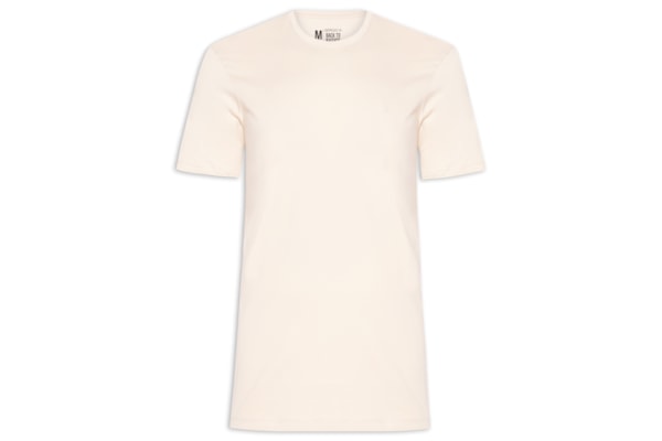 Camiseta Masculina Básica De Algodão Gola Careca - Bege