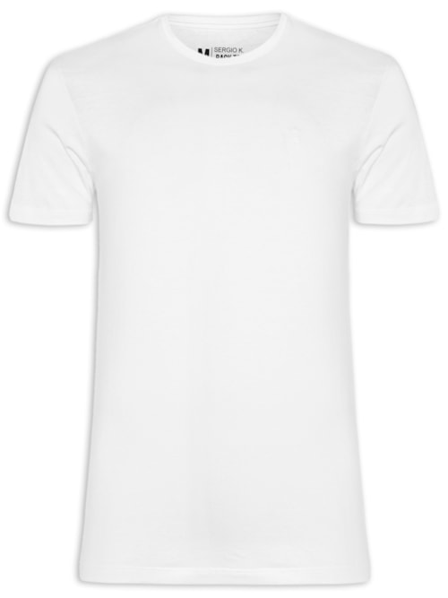 Camiseta Masculina Básica De Algodão Gola Careca – Branco