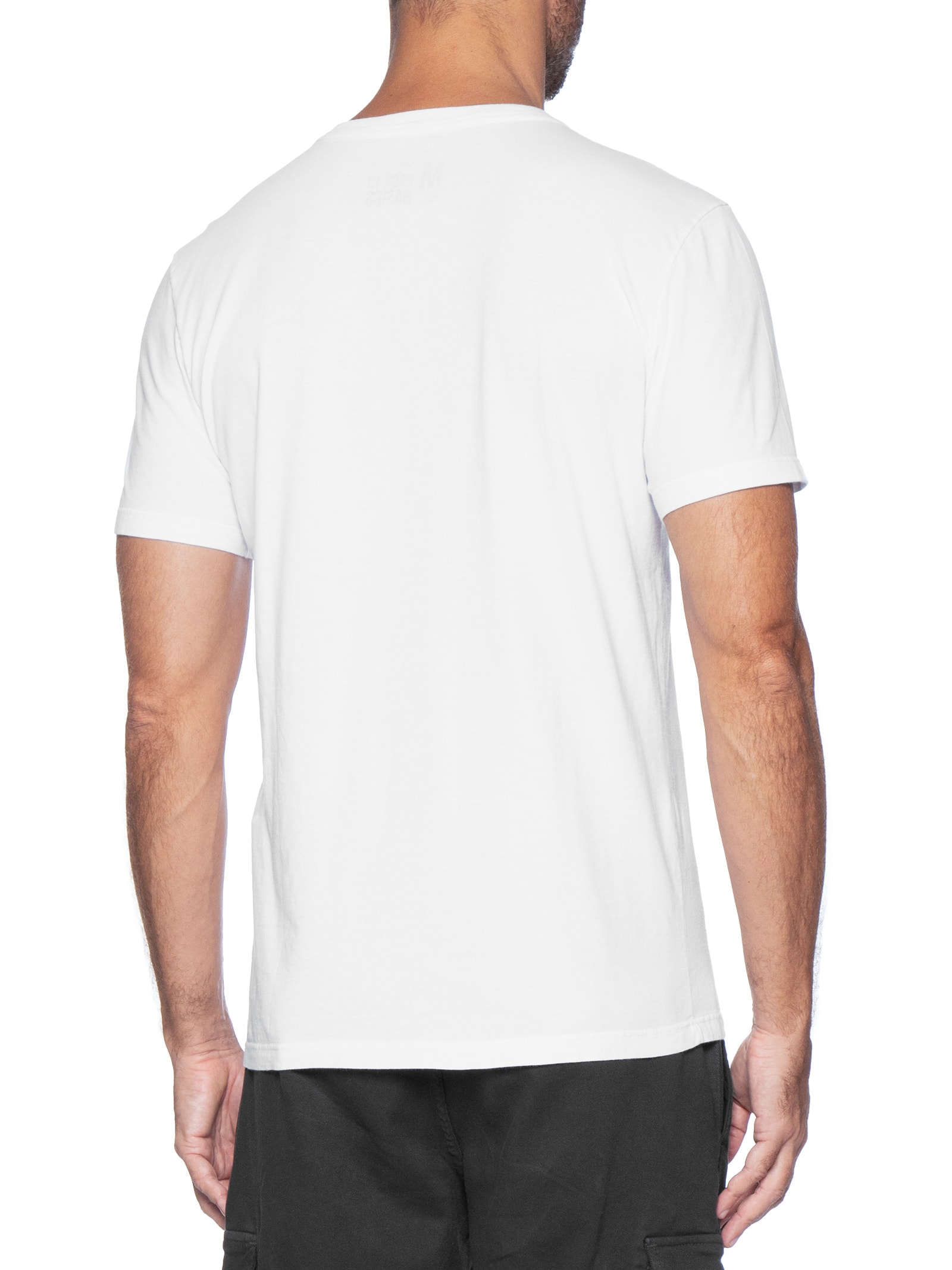 Camiseta Masculina Básica De Algodão Gola Careca Branco Sergio K