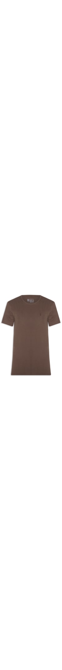 Camiseta Masculina Básica De Algodão Gola Careca - Marrom