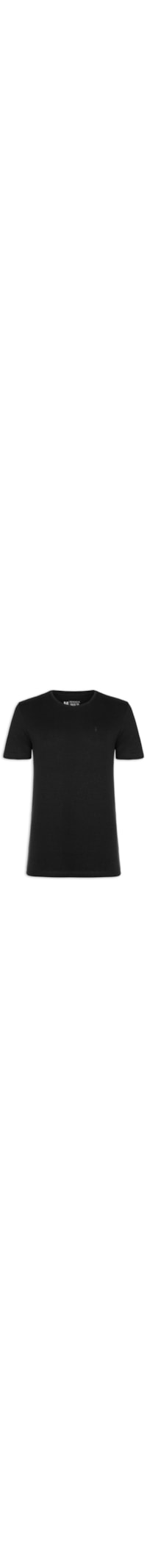Camiseta Masculina Básica De Algodão Gola Careca - Preto
