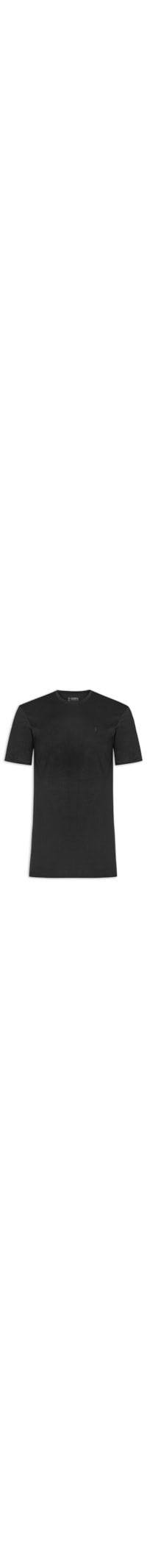 Camiseta Masculina Básica De Algodão Gola Careca - Preto