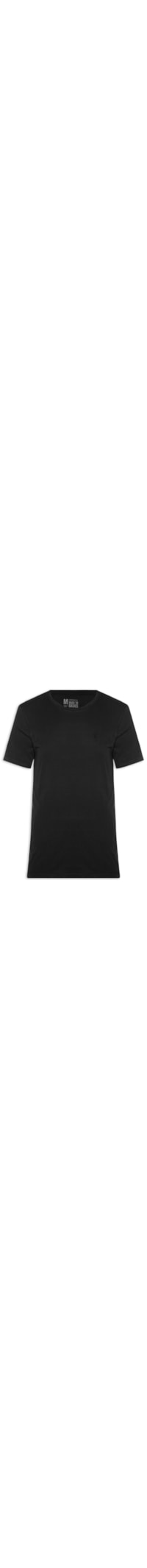 Camiseta Masculina Básica De Algodão Gola Careca - Preto