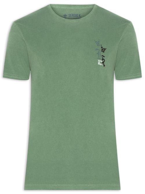Camiseta Masculina Básica De Algodão Gola Careca – Verde