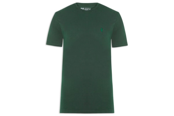 Camiseta Masculina Básica De Algodão Gola Careca - Verde