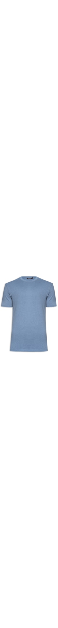 Camiseta Masculina Básica Elastano Gola Redonda - Azul