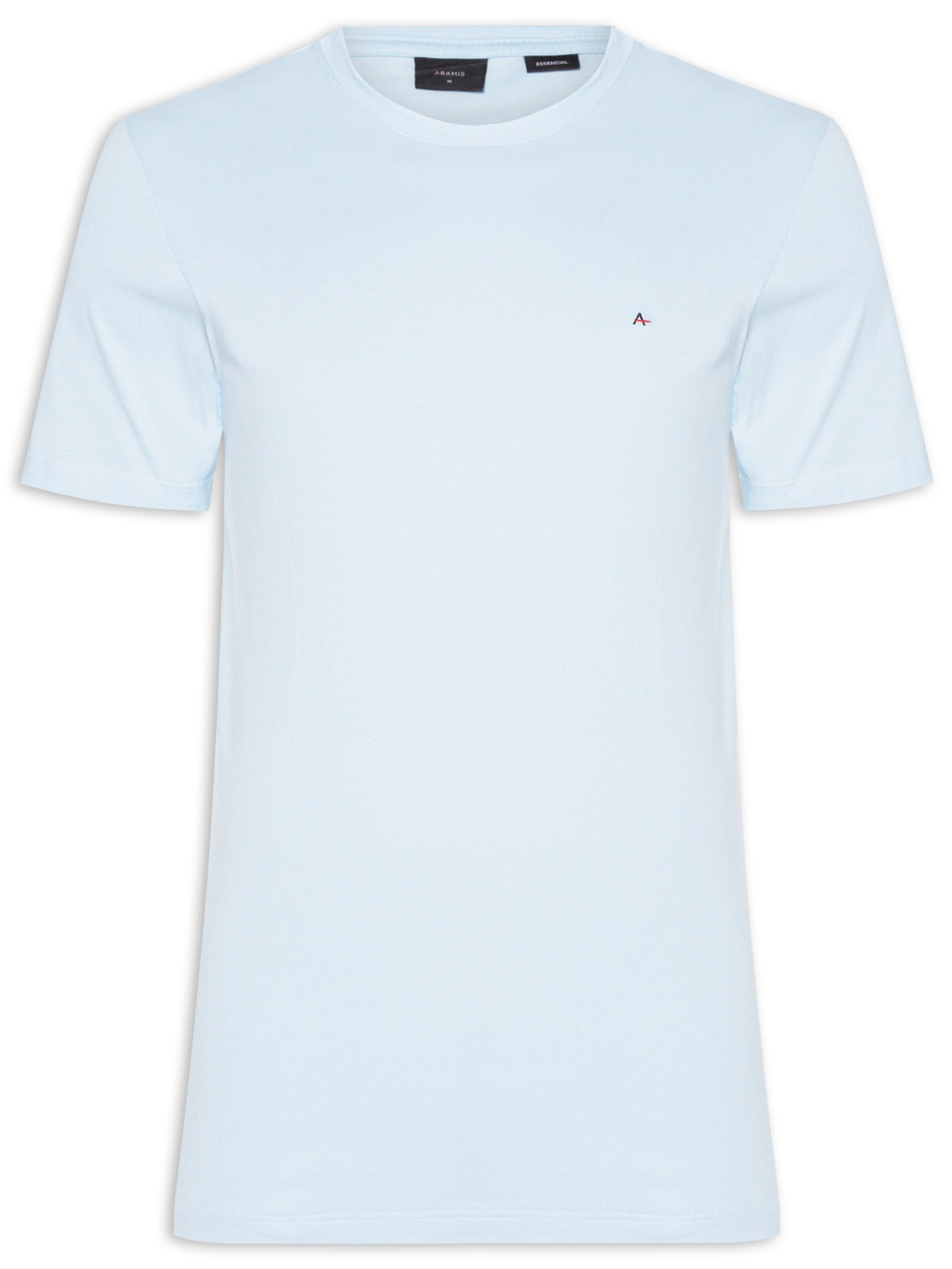 Camiseta Masculina Básica Em Algodão Azul Aramis