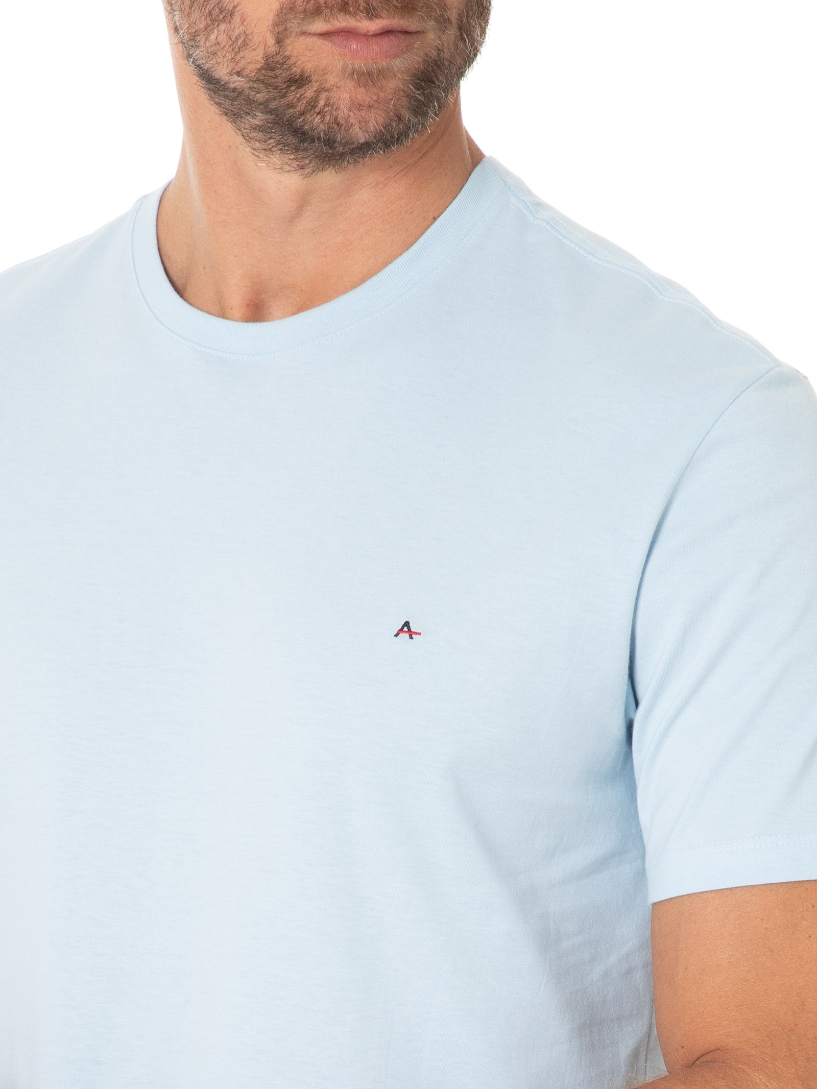 Camiseta Masculina Básica Em Algodão Azul Aramis