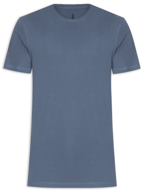 Camiseta Masculina Básica em Algodão – Azul
