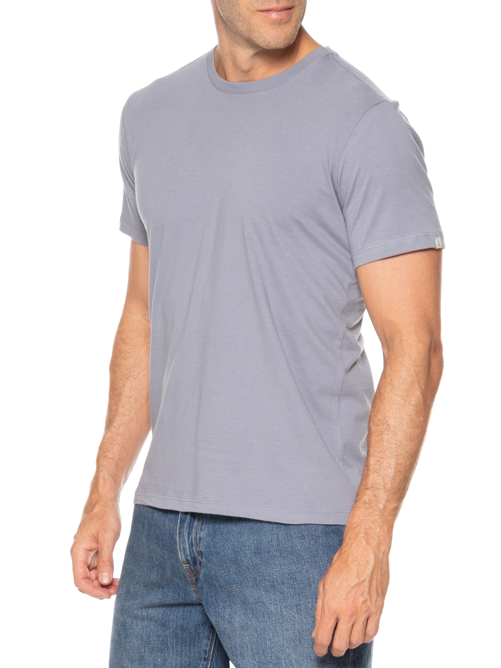 Camiseta Masculina Básica Em Algodão Azul Pineapple