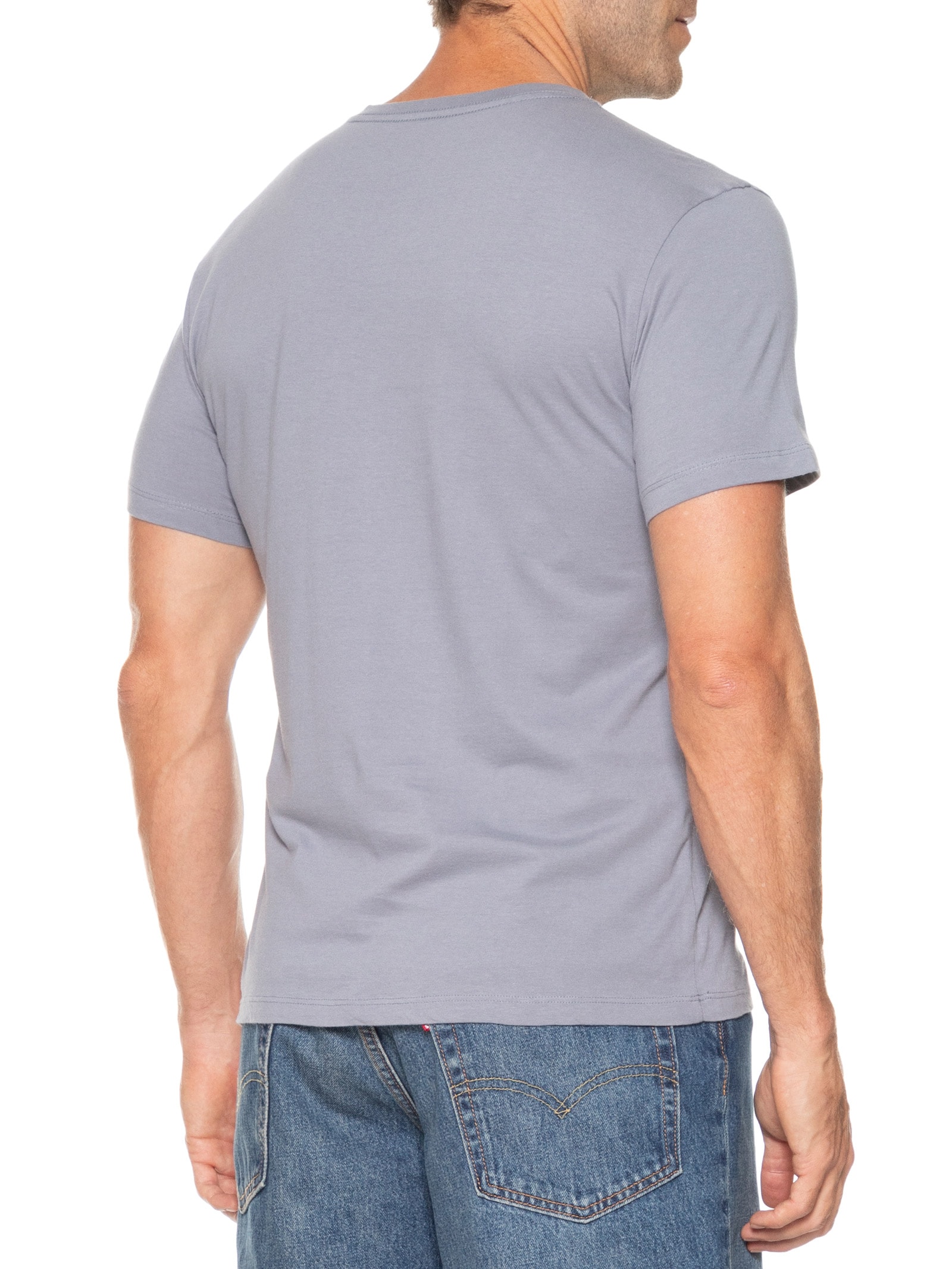 Camiseta Masculina Básica Em Algodão Azul Pineapple