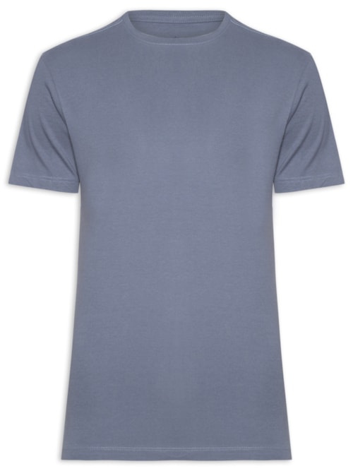 Camiseta Masculina Básica em Algodão – Azul