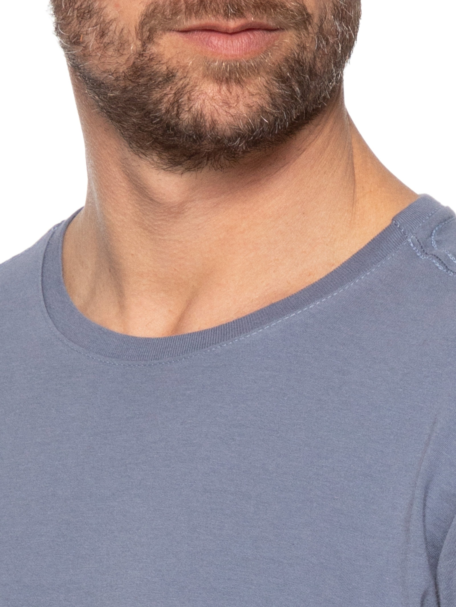 Camiseta Masculina Básica em Algodão Azul Pineapple