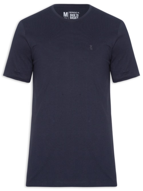 Camiseta Masculina Básica Em Algodão – Azul