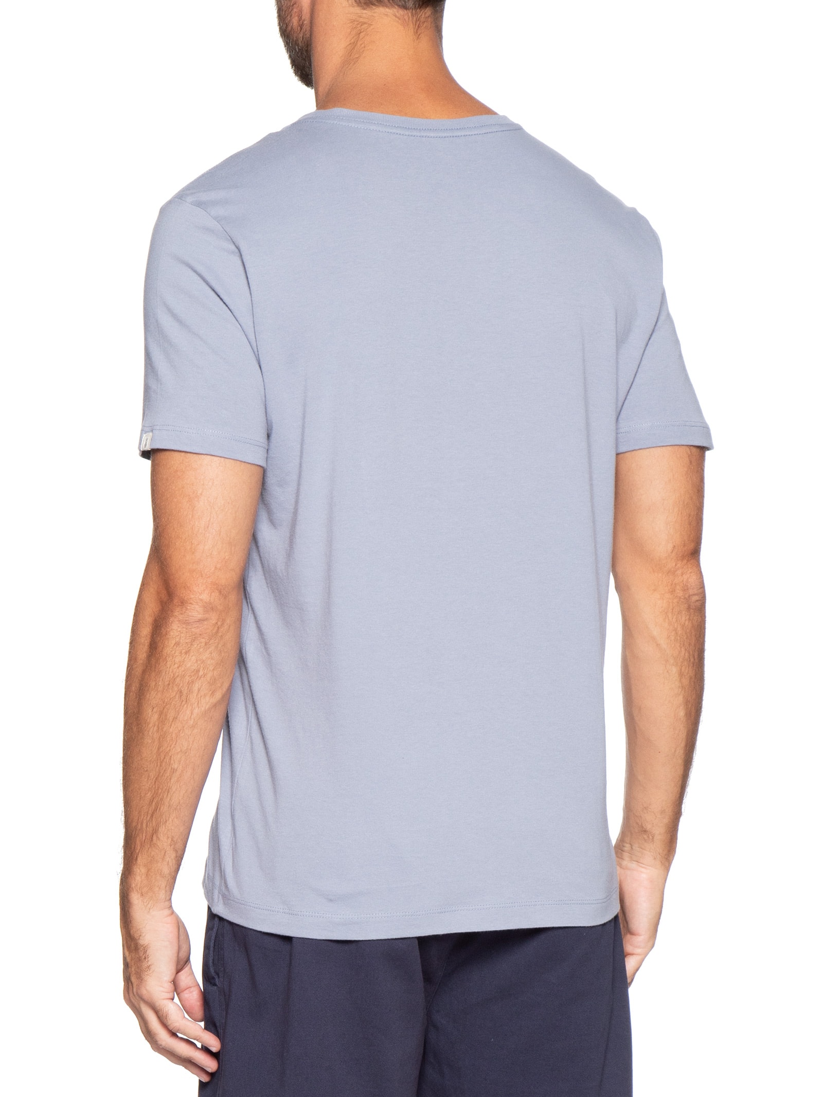 Camiseta Masculina Básica Em Algodão Azul Pineapple