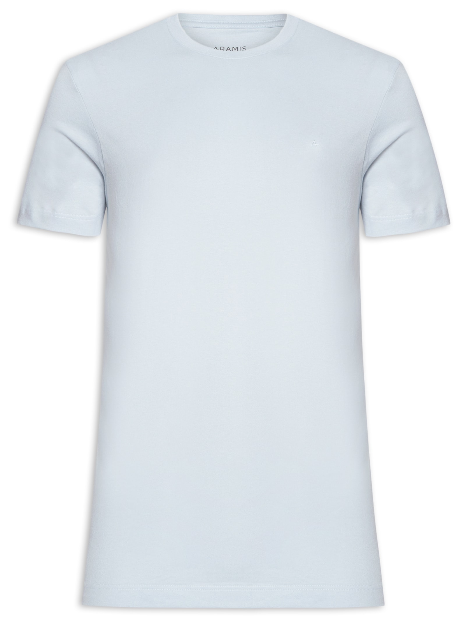 Camiseta Masculina Básica em Algodão Azul Claro Aramis