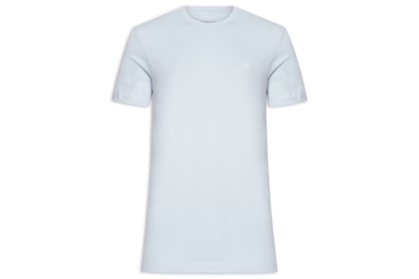 Camiseta Masculina Básica em Algodão - Azul Claro