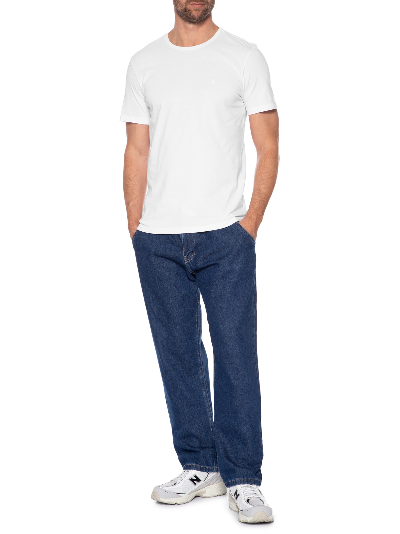 Camiseta Masculina Básica Em Algodão Branco Sergio K