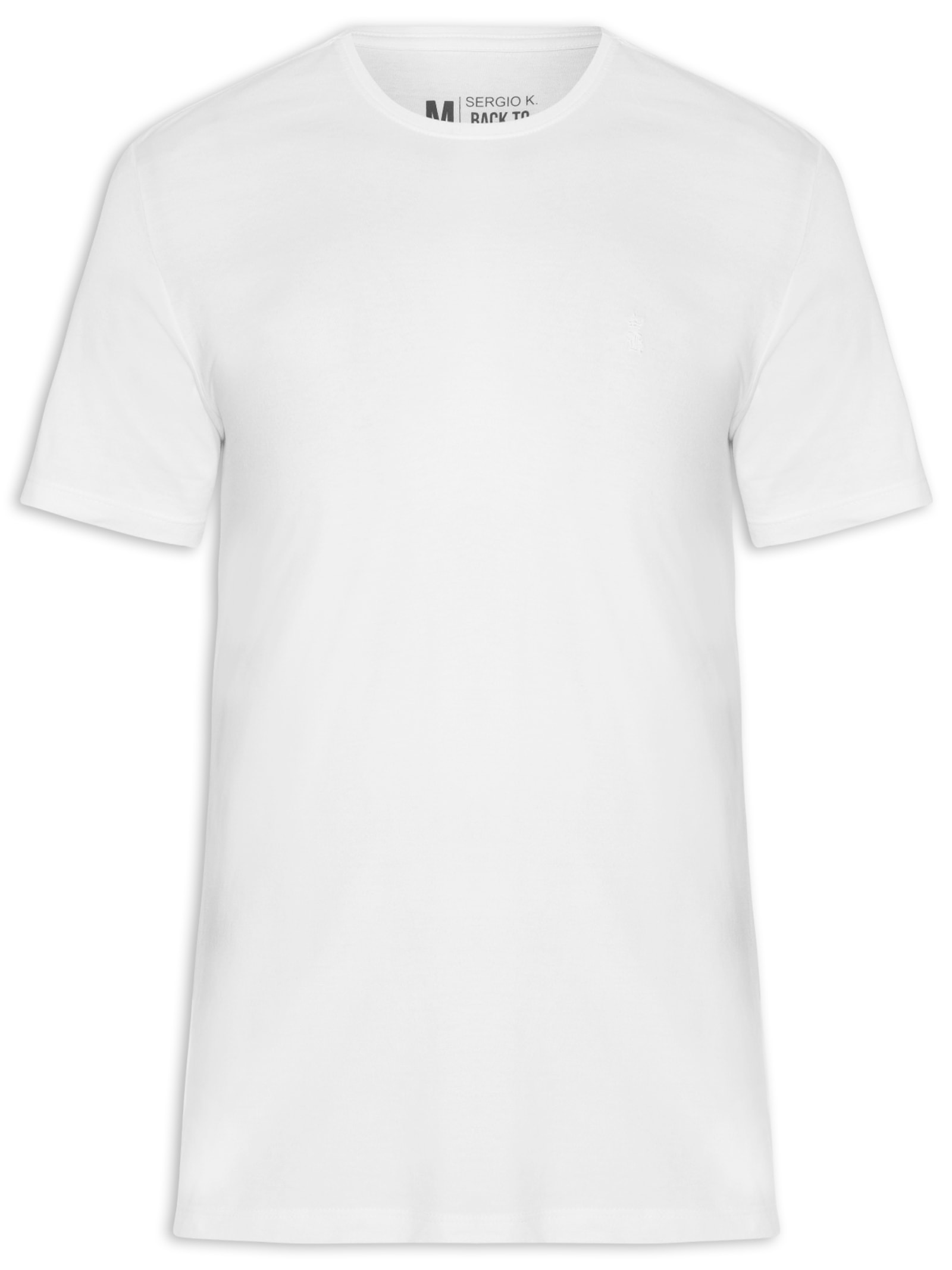 Camiseta Masculina Básica Em Algodão Branco Sergio K