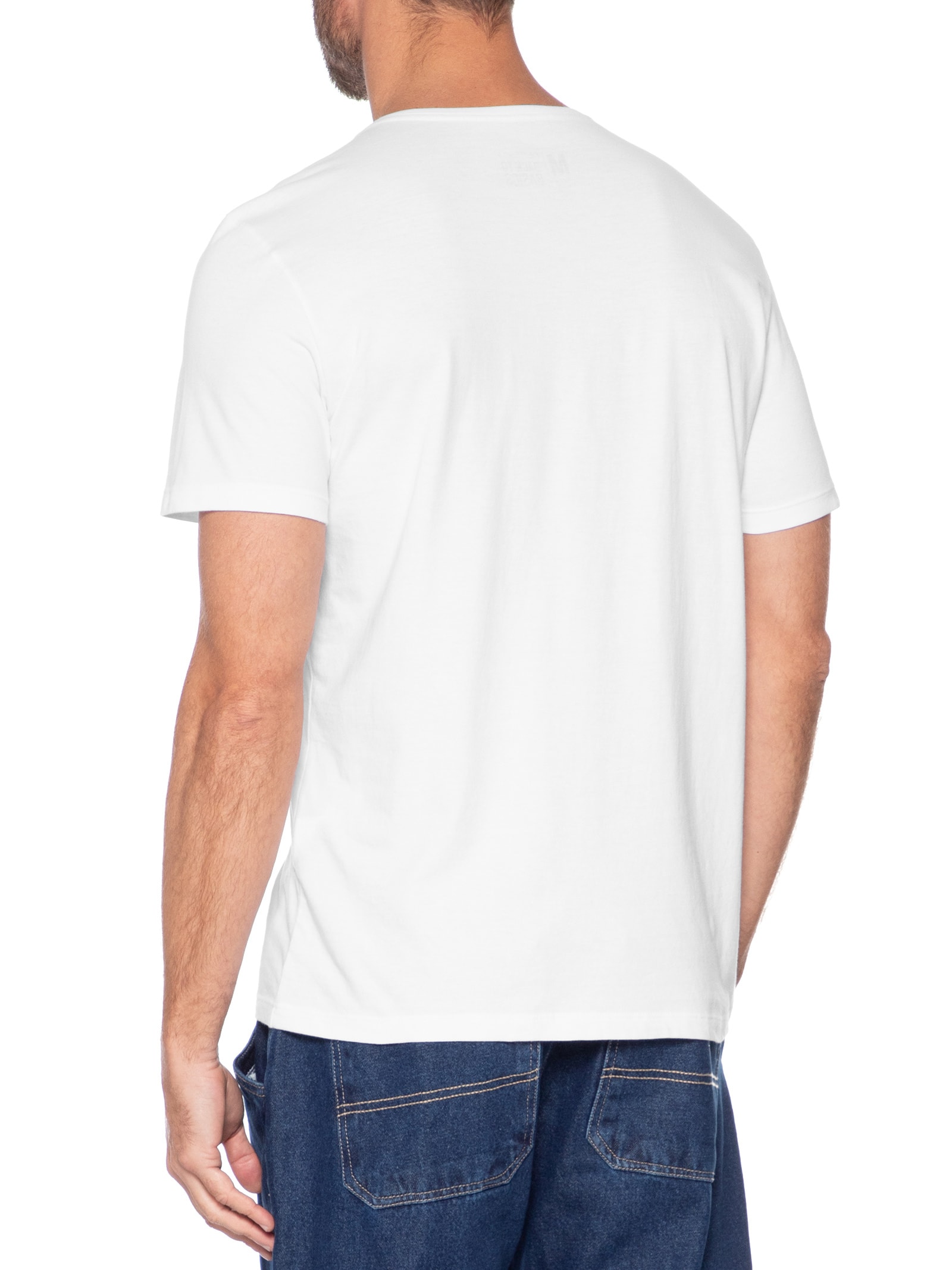Camiseta Masculina Básica Em Algodão Branco Sergio K