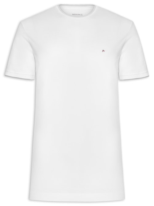 Camiseta Masculina Básica Em Algodão Com Friso - Branco