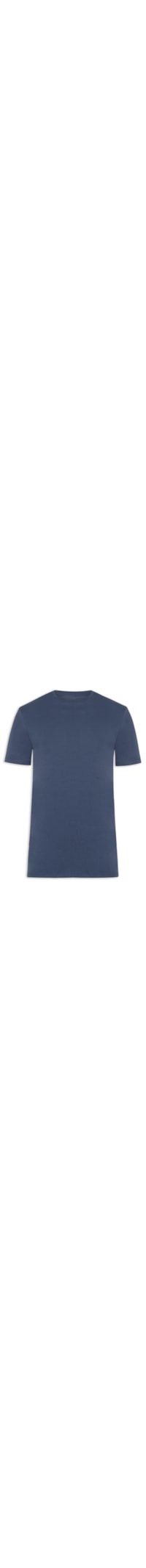 Camiseta Masculina Básica Em Algodão Egípcio Stretch - Azul