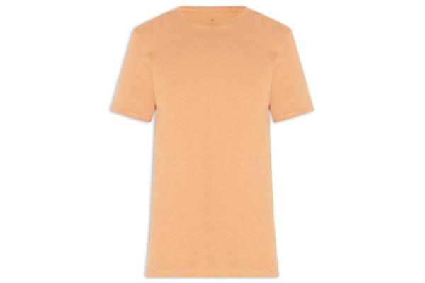 Camiseta Masculina Básica Em Algodão Egípcio Stretch - Bege