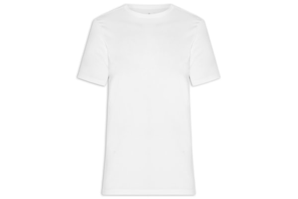 Camiseta Masculina Básica Em Algodão Egípcio Stretch - Branco