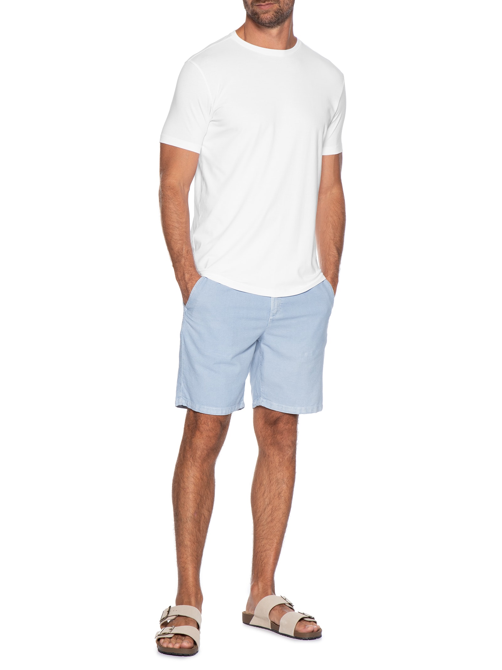 Camiseta Masculina Básica Em Algodão Egípcio Stretch Branco Pineapple