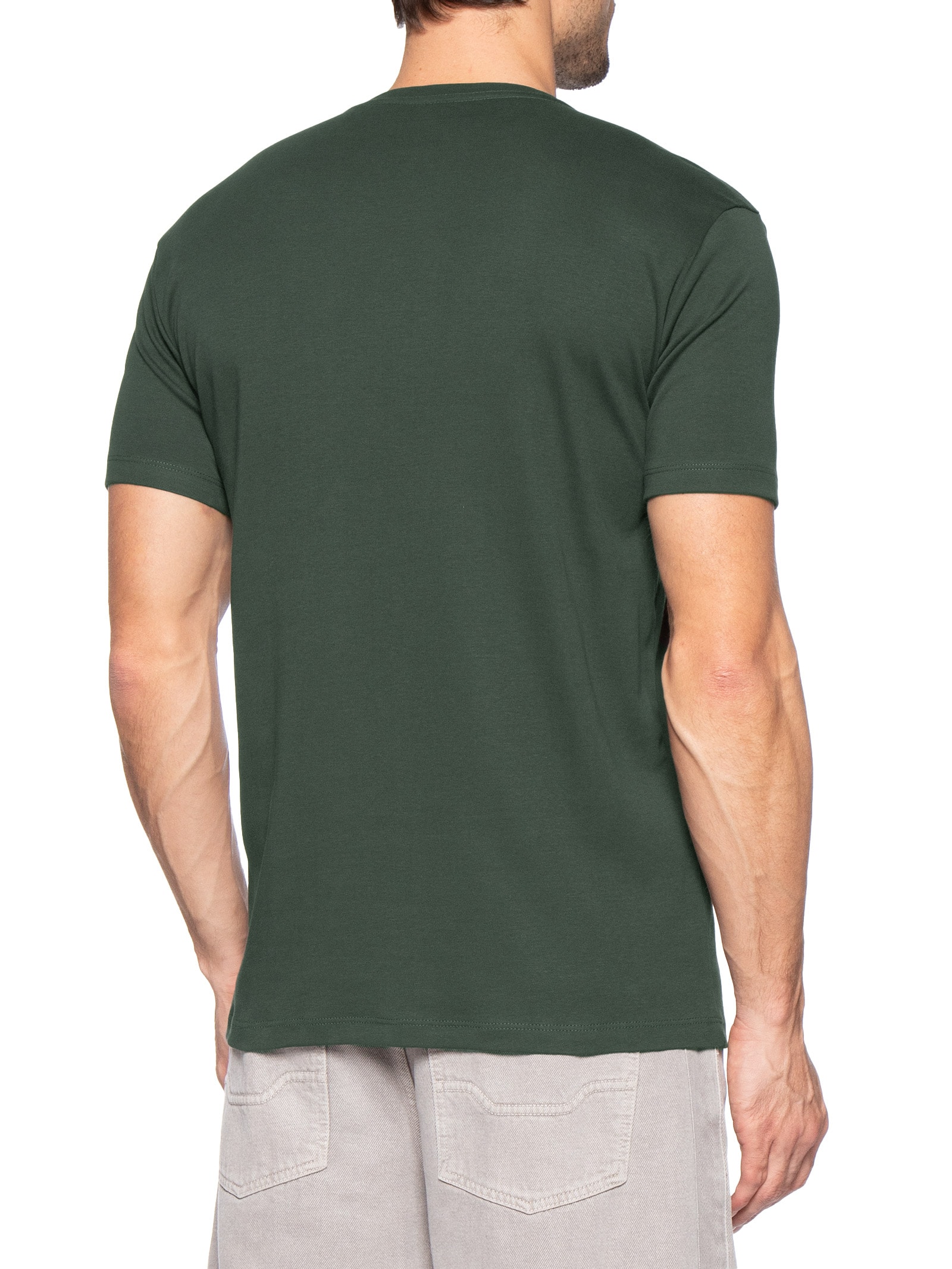 Camiseta Masculina Básica Em Algodão Egípcio Suedine Verde Pineapple