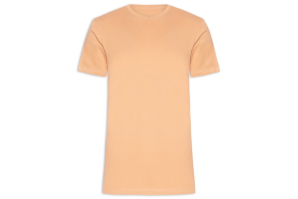 Camiseta Masculina Básica em Algodão - Laranja