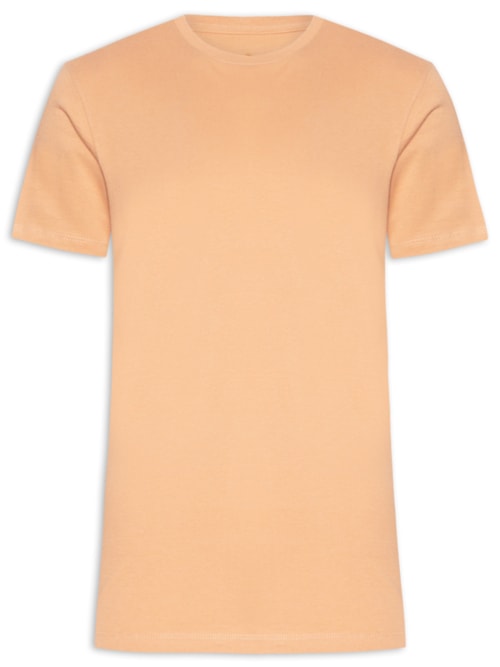 Camiseta Masculina Básica em Algodão – Laranja