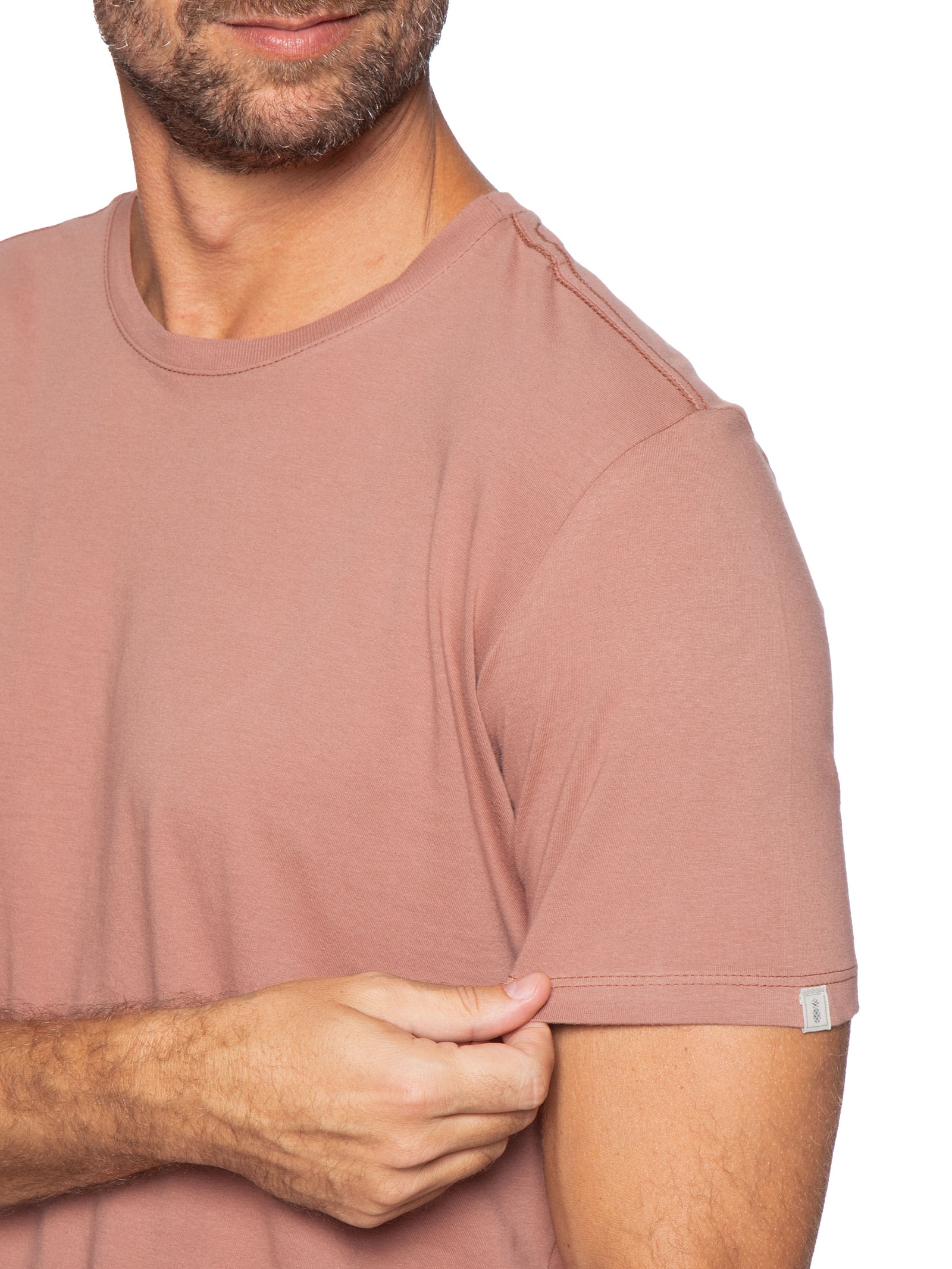 Camiseta Masculina Básica Em Algodão Marrom Pineapple