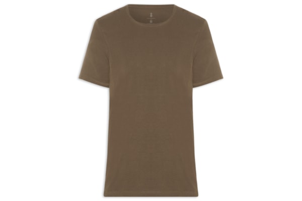 Camiseta Masculina Básica Em Algodão - Marrom