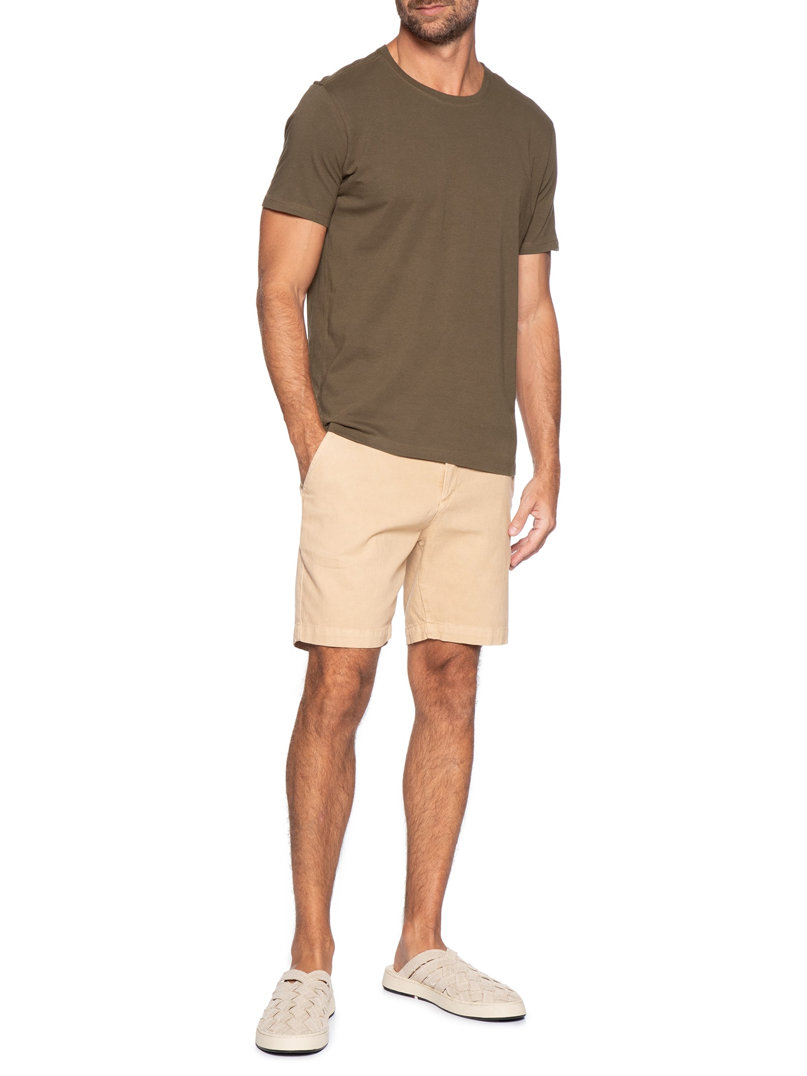 Camiseta Masculina Básica Em Algodão Marrom Pineapple