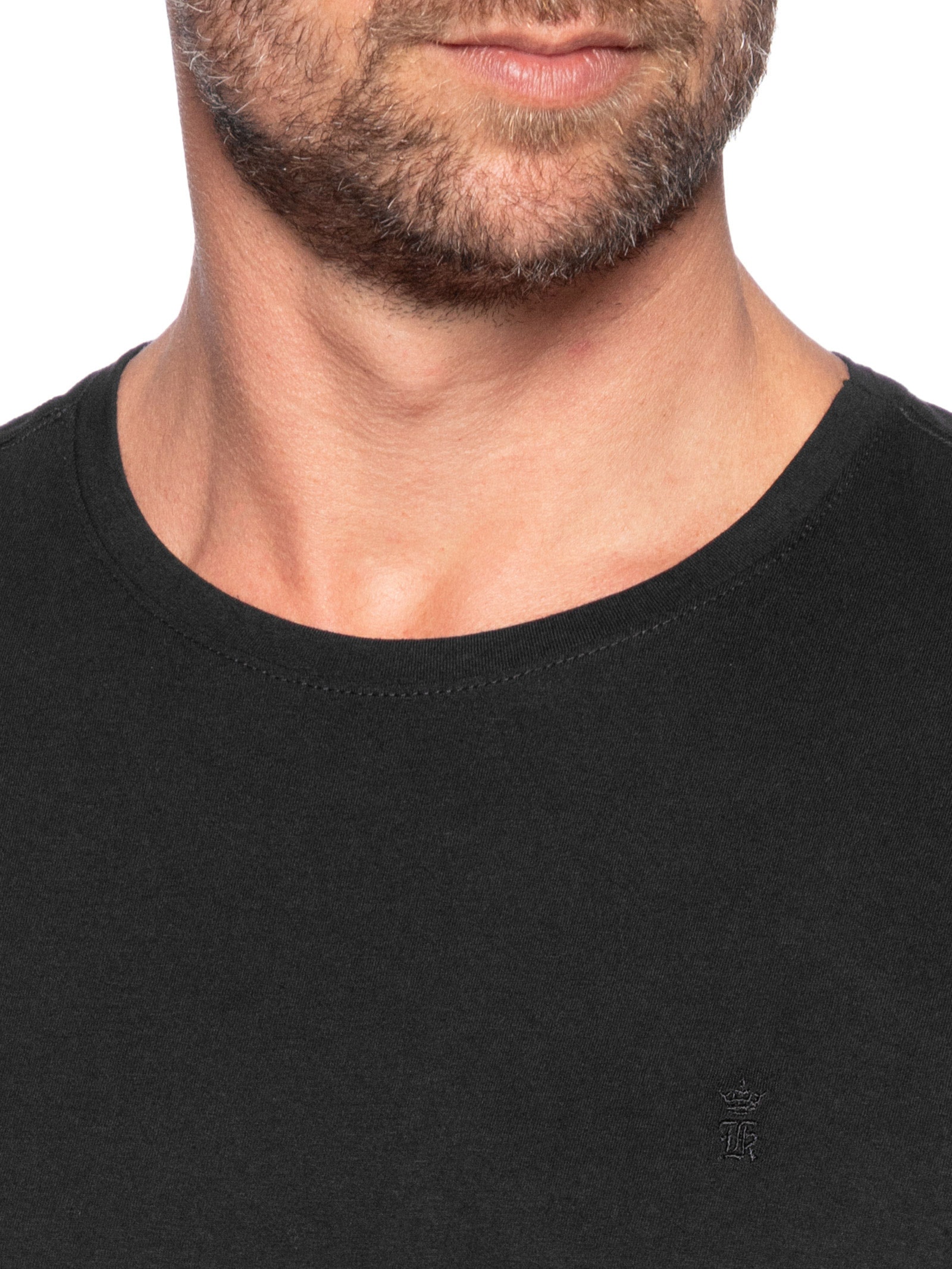 Camiseta Masculina Básica Em Algodão Preto Sergio K