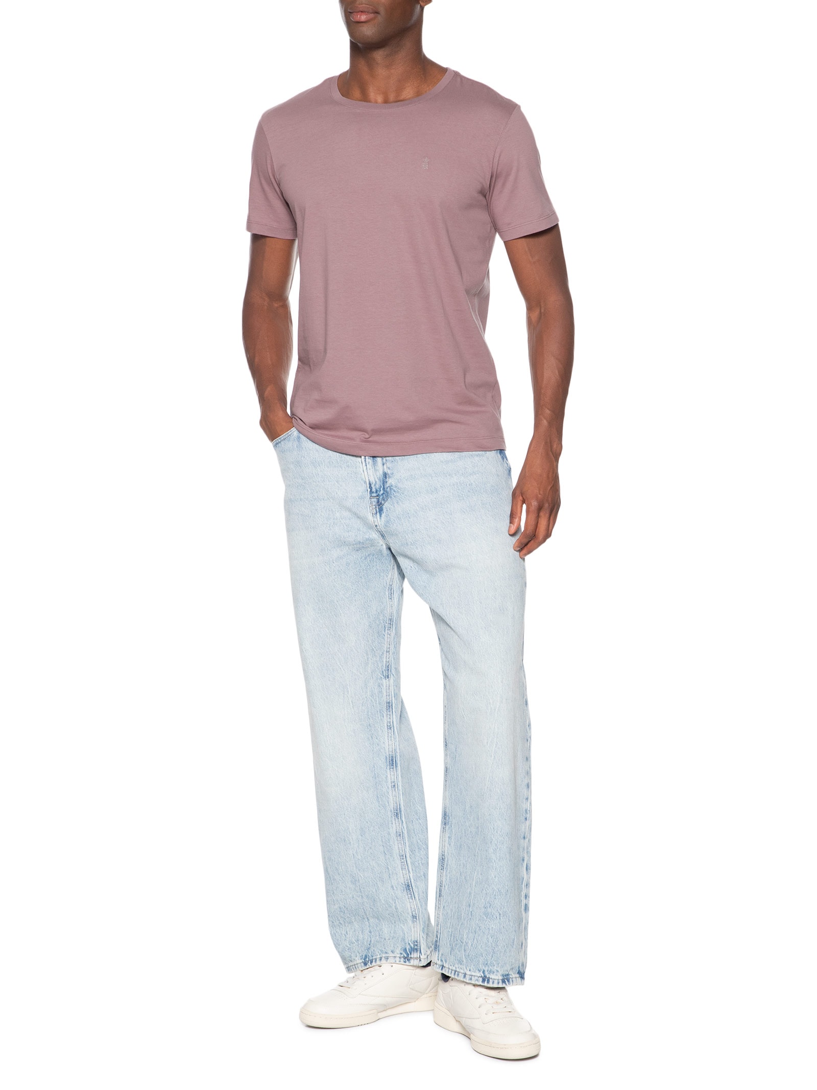 Camiseta Masculina Básica Em Algodão Roxo Sergio K