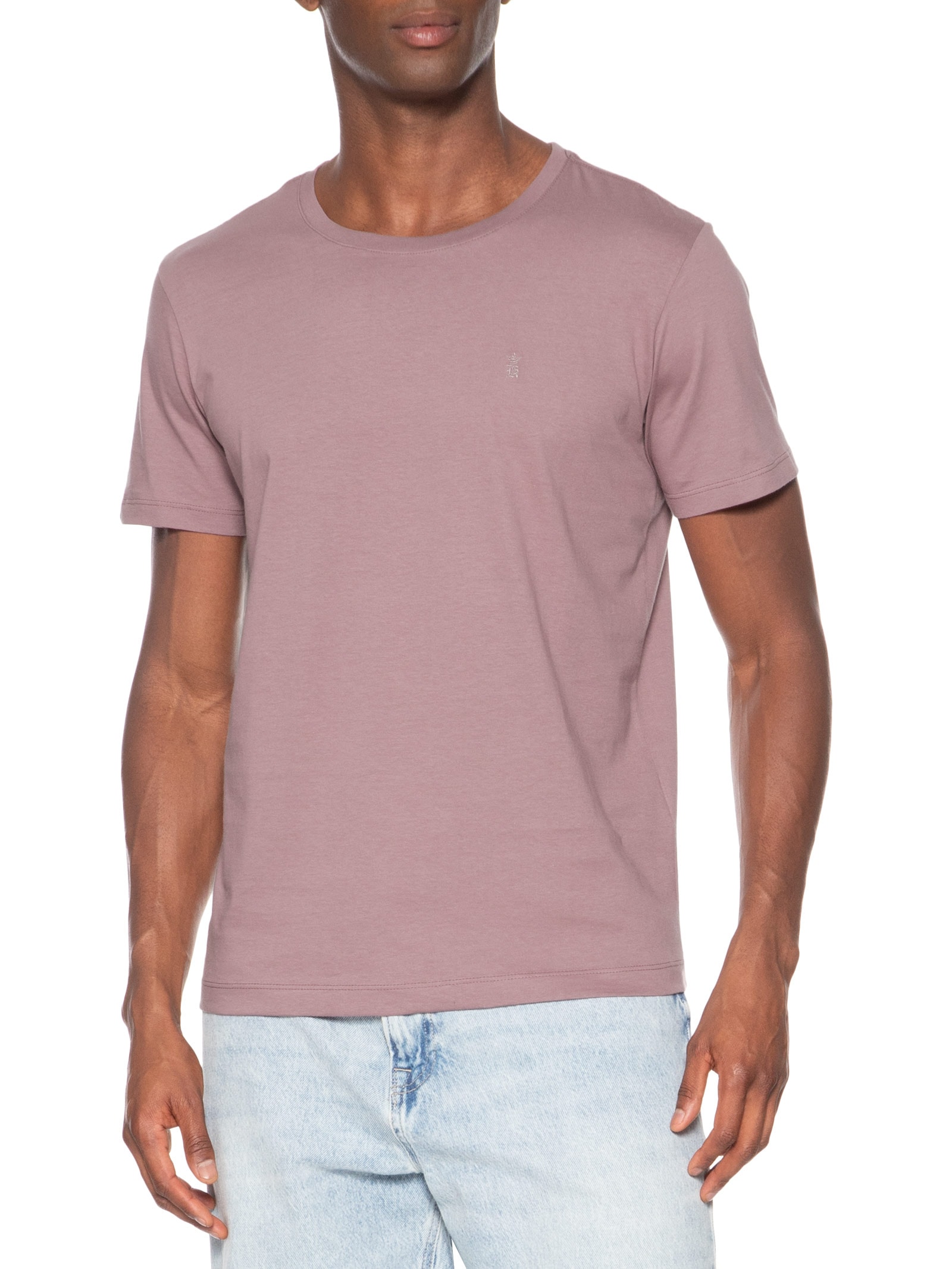 Camiseta Masculina Básica Em Algodão Roxo Sergio K