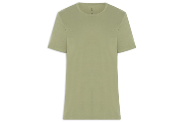 Camiseta Masculina Básica Em Algodão - Verde