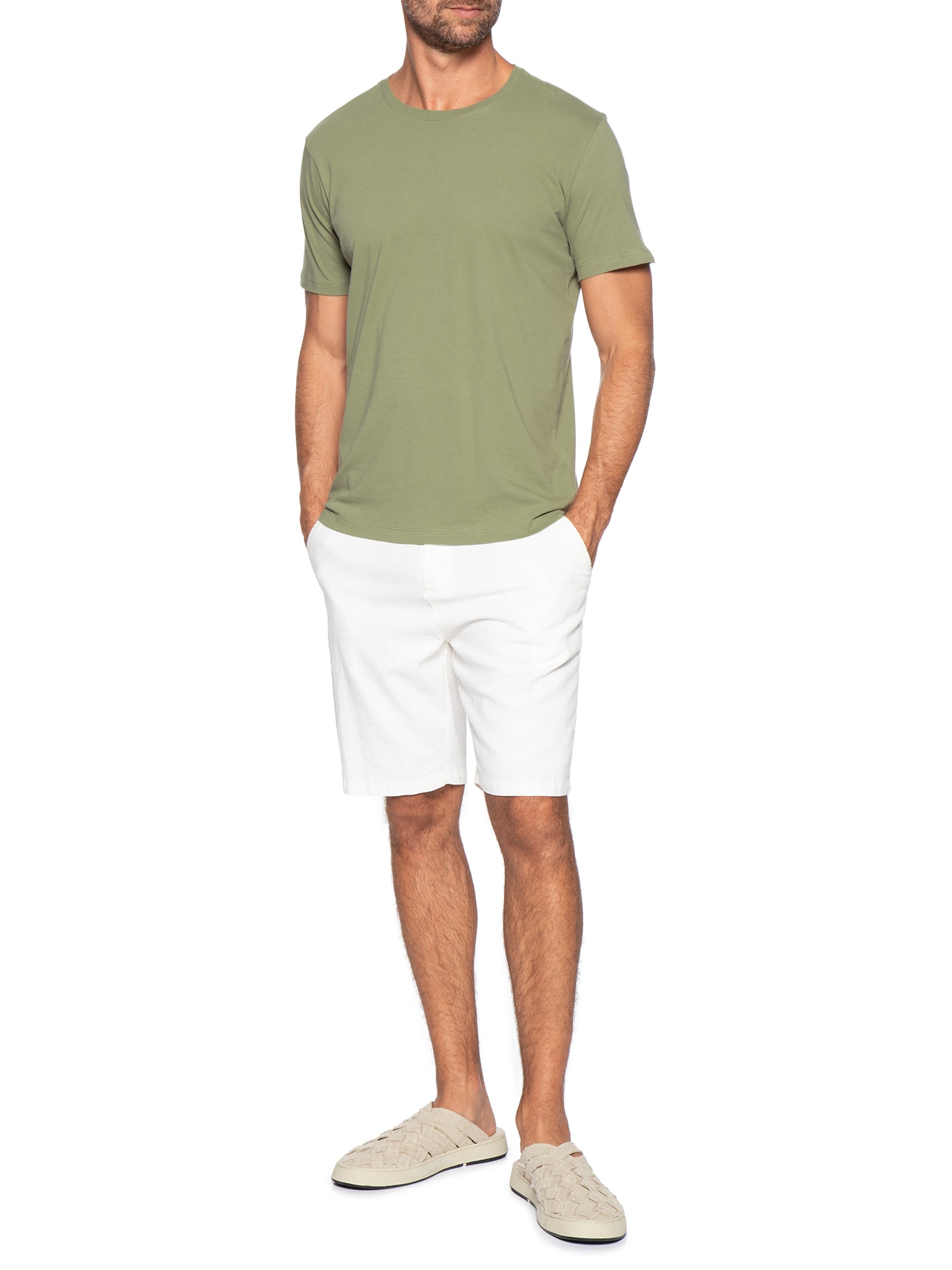 Camiseta Masculina Básica Em Algodão Verde Pineapple